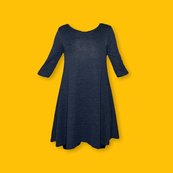 Dresses & Skirts - Navy A-Line Women's 3/4 Sleeve Boat-Neck Dress